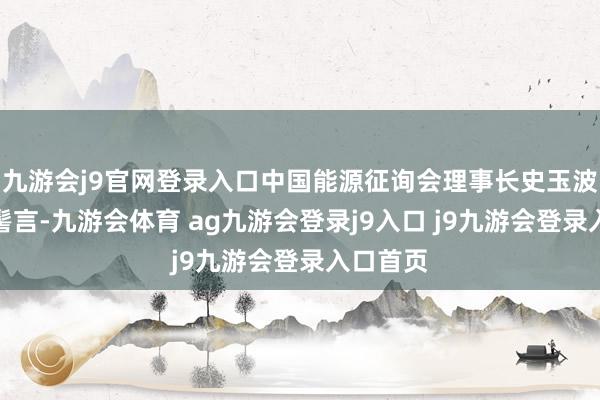 九游会j9官网登录入口中国能源征询会理事长史玉波作总合髻言-九游会体育 ag九游会登录j9入口 j9九游会登录入口首页