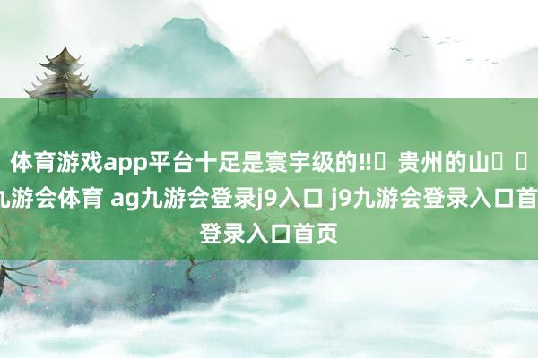 体育游戏app平台十足是寰宇级的‼️贵州的山⛰️-九游会体育 ag九游会登录j9入口 j9九游会登录入口首页