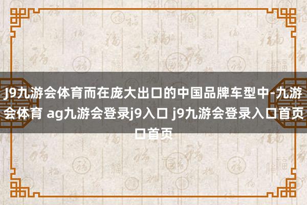 J9九游会体育而在庞大出口的中国品牌车型中-九游会体育 ag九游会登录j9入口 j9九游会登录入口首页