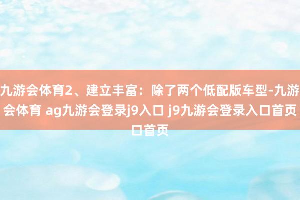 九游会体育2、建立丰富：除了两个低配版车型-九游会体育 ag九游会登录j9入口 j9九游会登录入口首页