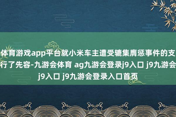 体育游戏app平台就小米车主遭受辘集膺惩事件的支援线路情况进行了先容-九游会体育 ag九游会登录j9入口 j9九游会登录入口首页