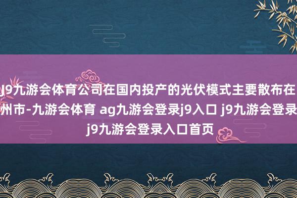 J9九游会体育公司在国内投产的光伏模式主要散布在湖南省郴州市-九游会体育 ag九游会登录j9入口 j9九游会登录入口首页