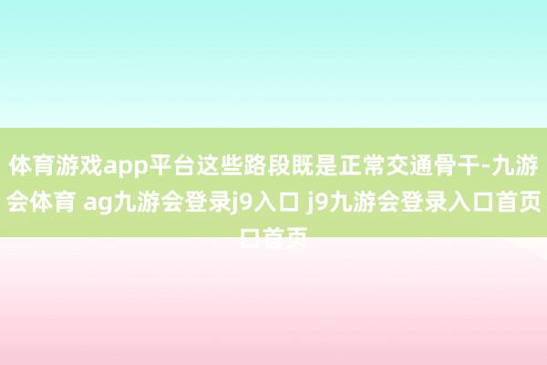 体育游戏app平台这些路段既是正常交通骨干-九游会体育 ag九游会登录j9入口 j9九游会登录入口首页