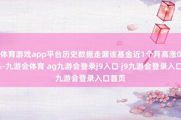 体育游戏app平台历史数据走漏该基金近1个月高涨0.54%-九游会体育 ag九游会登录j9入口 j9九游会登录入口首页