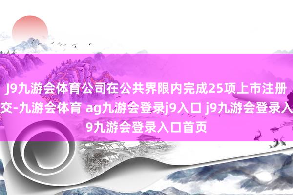 J9九游会体育公司在公共界限内完成25项上市注册央求递交-九游会体育 ag九游会登录j9入口 j9九游会登录入口首页